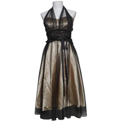 Cocktailkjole (Guld, Sort) fra Fashion New York Elastan, Polyester