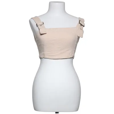 Crop top (Beige) van Parallel Lines Linnen, Viscose