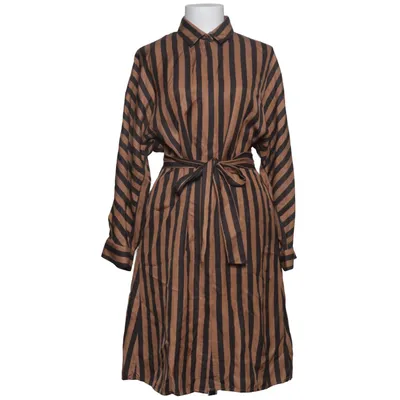 Shirt dress (Brown, Black) from Massimo Dutti Linen, Viscose