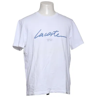 T-shirt (Blanc, Bleu) de Lacoste Coton