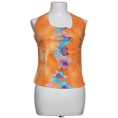 Halter neck top (Orange, Multicolored) from Cappopera Cotton, Elastane