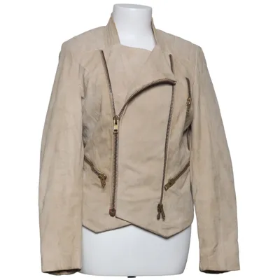 Biker jacket (Beige) from Primeboots Leather, Polyester