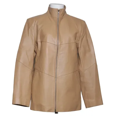 Läderjacka (Beige) från Calypso Skinn, Polyester