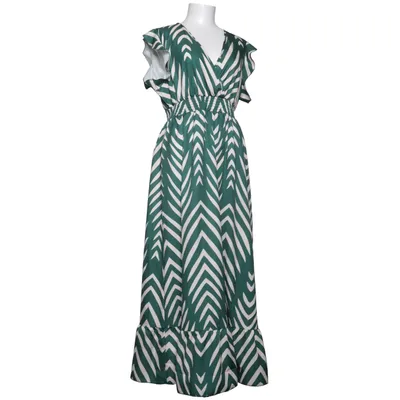 Maxi dress (Green, White, Multicolored) from Shein Elastane, Polyester