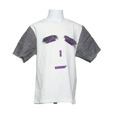 T-shirt (Wit, Zwart, Lila) van Chief Katoen, Elastaan, Polyester, Viscose, Wol