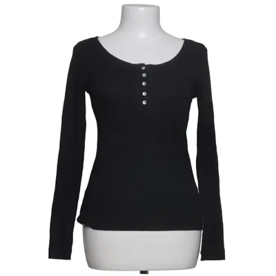 Henley shirt (Zwart) van H&M Katoen, Elastaan