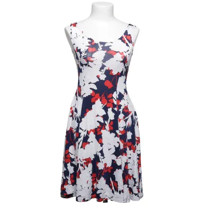 Kleid (Blau, Weiß, Rot) von Dass & Co Elasthan, Polyester