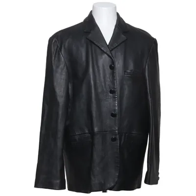 Leather blazer (Black) from Henrikssons Leather Collection Leather, Polyester