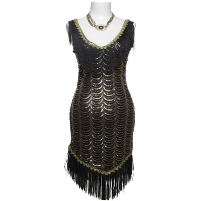 Cocktail dress (Black, Gold) from Leg Avenue Elastane, Polyester