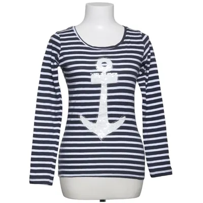 T-shirt à manches longues (Bleu, Blanc) de Sublevel Coton