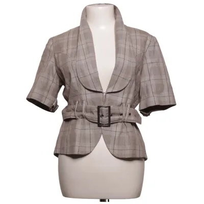 Blazer (Gris, Beige) de VILA Coton, Polyester