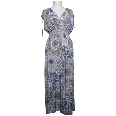 Maxi jurk (Blauw, Wit, Beige) van Leana Mode Polyester