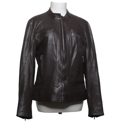 Veste en cuir (Marron) de Manguun Coton, Cuir, Polyester