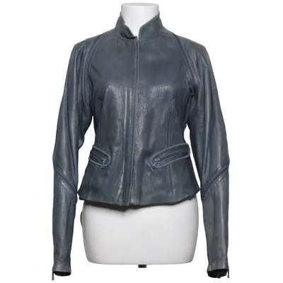 Läderjacka (Grå) från Donna Karan Elastan, Skinn, Polyamid