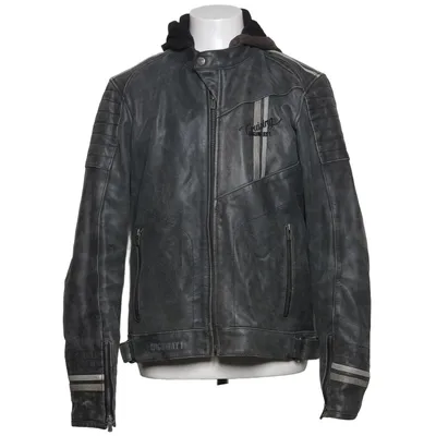 Blouson de moto (Gris) de Highway 1 Coton, Cuir, Polyester