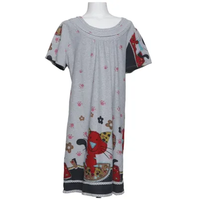 Dress (Gray, Multicolored) from Shikha London Cotton, Polyester