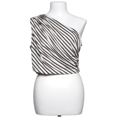 Crop top (Beige, Zwart) van H&M Modern Classic Elastaan, Polyester