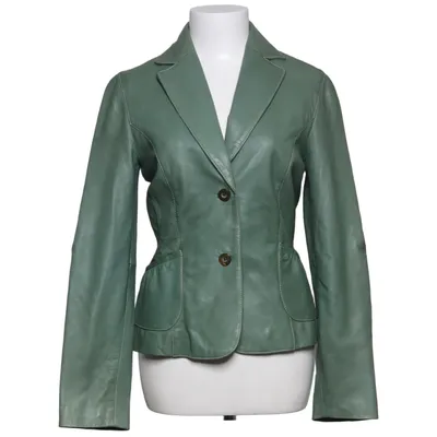Blazer en cuir (Vert) de Mango Acétate, Cuir
