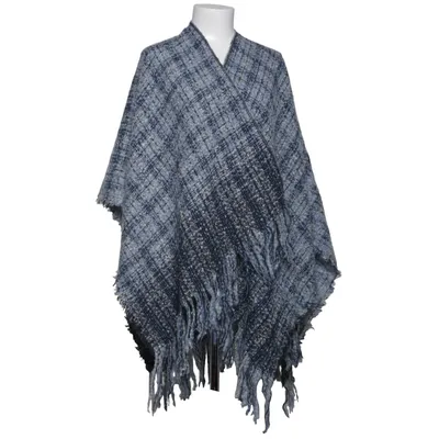 Poncho (Blue, Gray, White) from Cashmere Wool