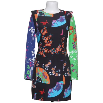 Jurk (Zwart, Meerkleurig) van Versace for H&M Elastaan, Polyester, Zijde