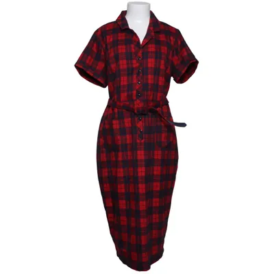 Skjortekjole (Rød, Sort) fra Collectif Vintage Polyester, Viscose