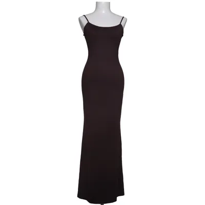 Robe longue (Marron) de Bershka Élasthane, Polyamide
