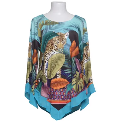 Blouse (Bleu, Multicolore) de Alfredo Pauly Élasthane, Polyester