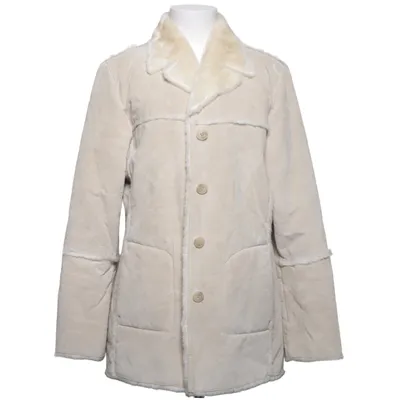 Shearlingjakke (Beige) fra Priory Akryl, Læder