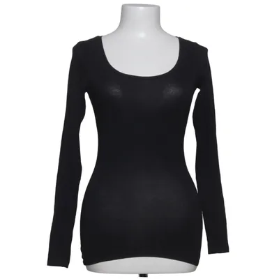 T-shirt à manches longues (Noir) de H&M Coton, Élasthane