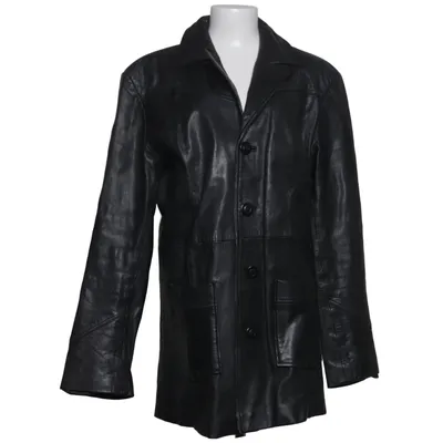 Leather coat (Black) from Rocky Leather, Polyester