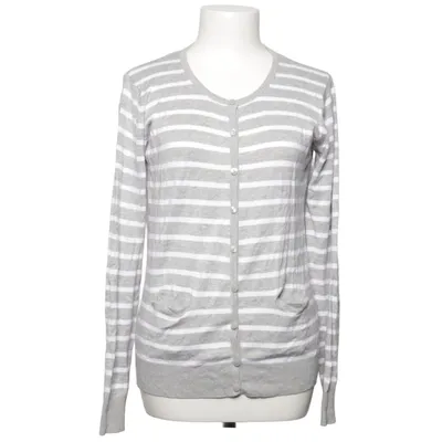 Strickjacke (Grau, Weiß) von Basic U Nylon, Viskose