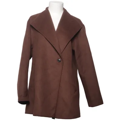 Mantel (Braun) von Uniqlo Polyamid, Polyester, Wolle