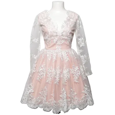 Robe de cocktail (Rose, Blanc) de LOU Coton, Élasthane, Polyester