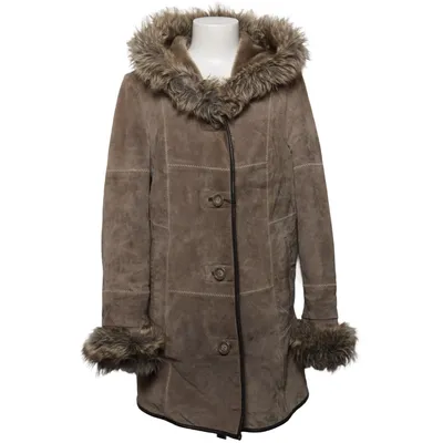 Shearlingjacka (Brun) från Saki Collection Akryl, Skinn, Polyester