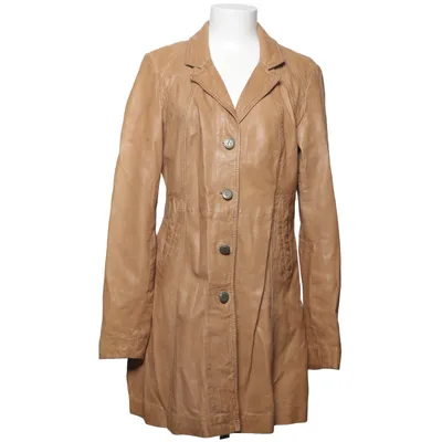 Leather coat (Beige) from Jofama Leather, Polyester