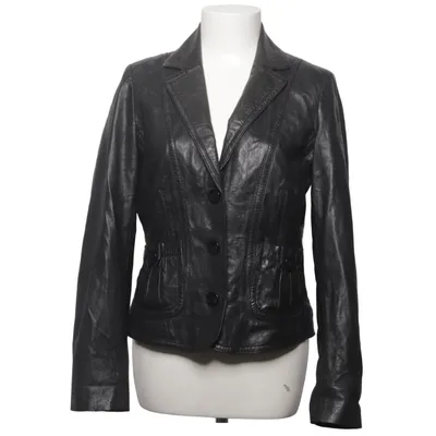 Läderjacka (Svart) från Saki Collection Skinn, Polyester