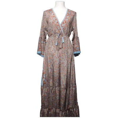 Maxi jurk (Blauw, Bruin, Meerkleurig) van Bigg Bull Polyester, Zijde