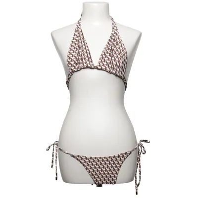 Bikini (Brown, White) from Monday Swimwear Elastane, Polyamide