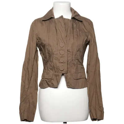 Blazer (Brown) from Turnover Acetate, Cotton, Metallic fiber