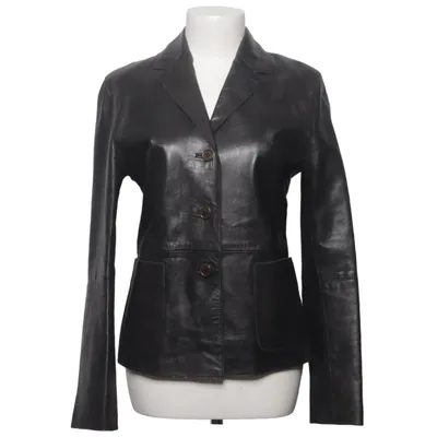 Leren blazer (Zwart) van Hollies Stockholm Leer, Polyester
