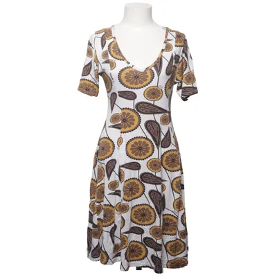 Jurk (Wit, Bruin, Geel) van Happi Elastaan, Viscose
