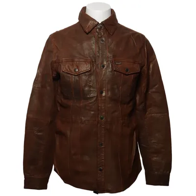 Lederjacke (Braun) von Wrangler Baumwolle, Leder