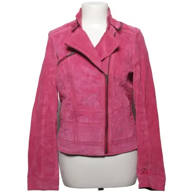Biker jacket (Pink) from Halens Polyester, Suede