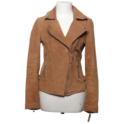 Veste de motard (Marron) de Freaky Nation Cuir, Polyester