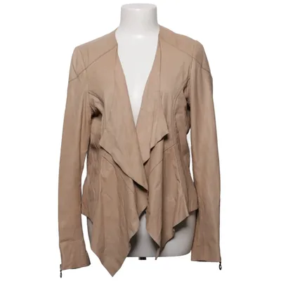 Läderjacka (Beige) från Auluna Päls, Skinn, Polyester