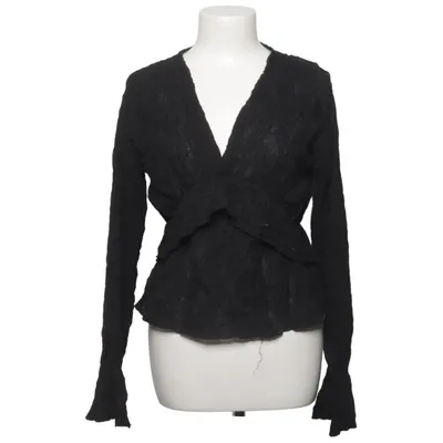 Wikkelblouse (Zwart) van Gina Tricot Katoen, Elastaan, Polyester