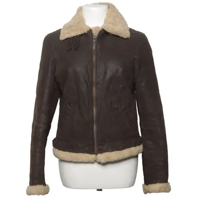 Shearling jas (Bruin, Beige) van Freaky Nation Acryl, Katoen, Leer