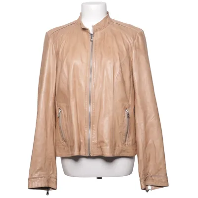 Leren jack (Beige) van Saki Leer, Polyester