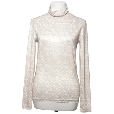 Pul à col roulé (Beige, Blanc) de Aéryne x Gina Tricot Élasthane, Polyester