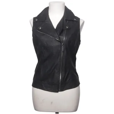 Biker gilet (Zwart) van Moda & Moda Polyurethaan, Viscose